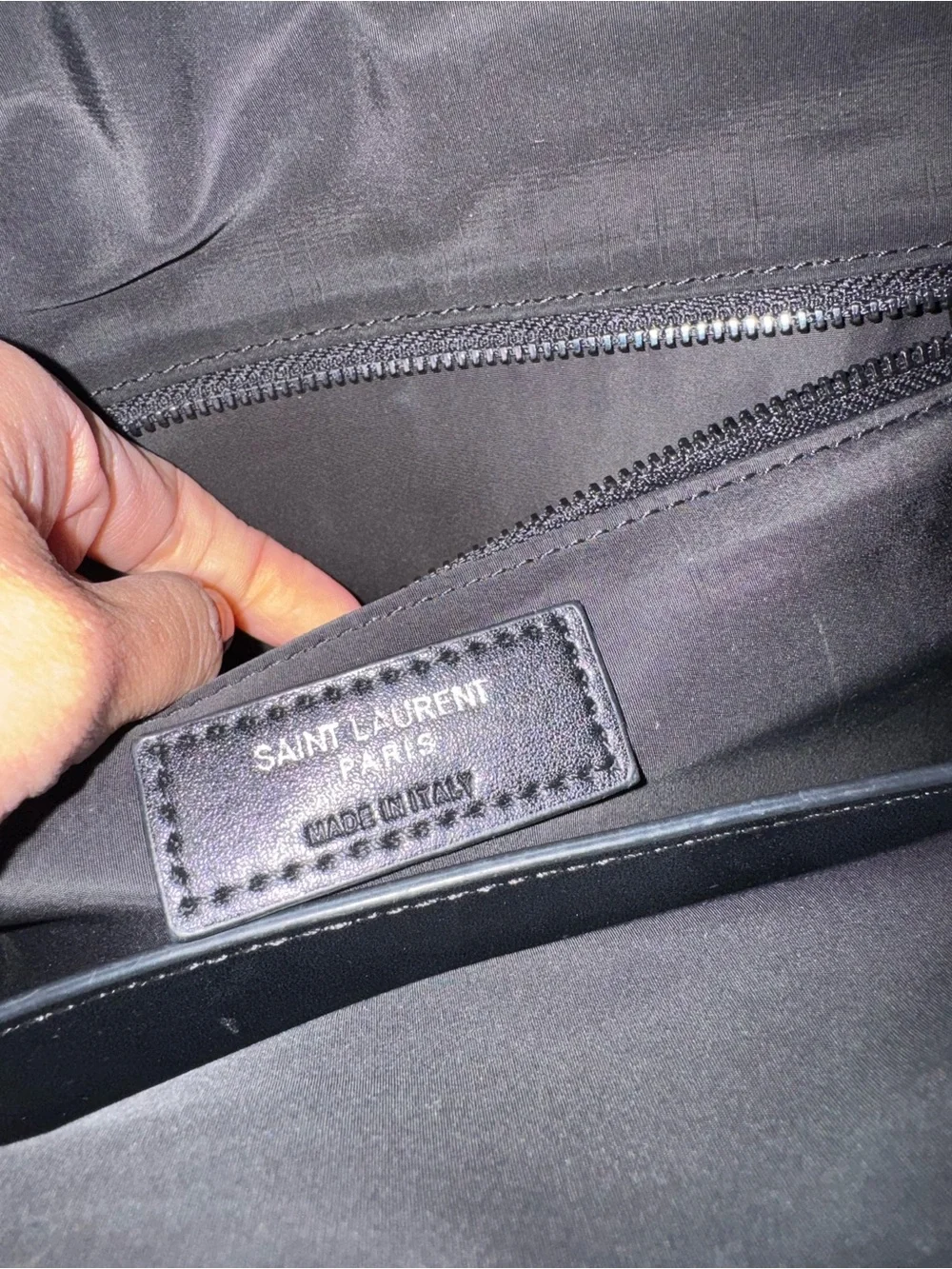 Yves Saint Laurent Black Nylon Shoulder Bag with Heart Detail